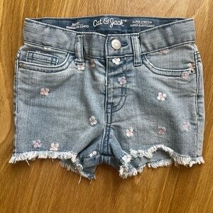 Flower Embroidered Shorts, size 2T, design no longer available.